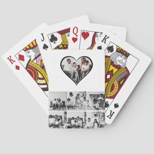 Schwarz-Weiß-7-FotoCollage Spielkarten (Rückseite)