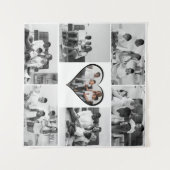 Schwarz-Weiß-7-FotoCollage Wandteppich (Vorderseite (Horizontal))