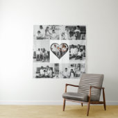 Schwarz-Weiß-7-FotoCollage Wandteppich (Beispiel)