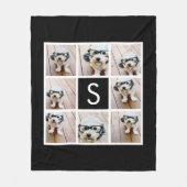 Schwarz-Weiß-8-Fotoleime für benutzerdefinierte Mo Fleecedecke (Vorderseite)