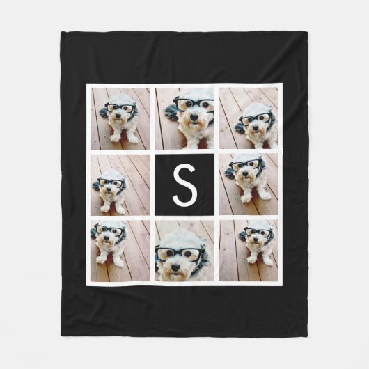 Schwarz-Weiß-8-Fotoleime für benutzerdefinierte Mo Fleecedecke (Vorderseite)