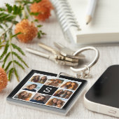 Schwarz-Weiß-8-Fotoleime für benutzerdefinierte Mo Schlüsselanhänger (Vorderseite rechts)