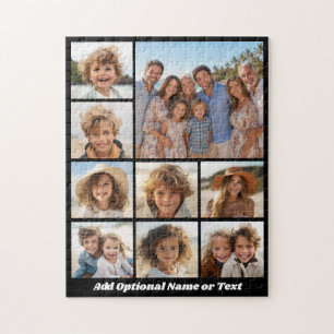 Schwarz-Weiß-9-Foto-Collage mit individuellem Mono Puzzle