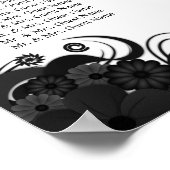 Schwarz-Weiß-9-Hochzeitstabellen Sitzkarten Poster (Ecke)