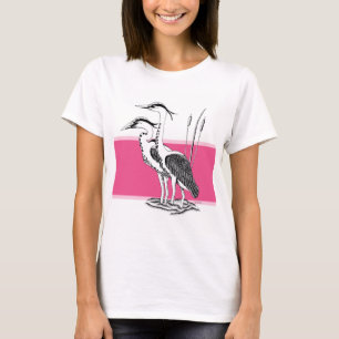 Schwarz-Weiß-Abbildung Herons T-Shirt
