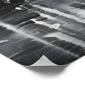 Schwarz-Weiß-Abbildung im Regen - Kunst Poster (Ecke)