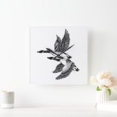 Schwarz-Weiß-Abbildung Kanadas Quadratische Wanduhr (Zuhause)