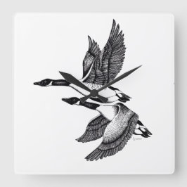 Schwarz-Weiß-Abbildung Kanadas Quadratische Wanduhr