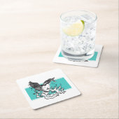 Schwarz-Weiß-Abbildung von Kingfisher Rechteckiger Pappuntersetzer (Vor Ort)