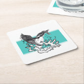 Schwarz-Weiß-Abbildung von Kingfisher Rechteckiger Pappuntersetzer (angewinkelt)