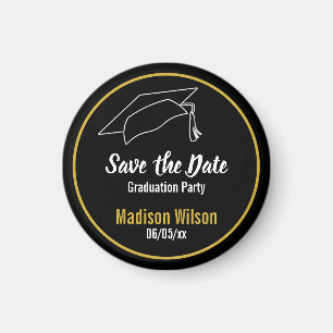 Schwarz-Weiß-Abitur Save the Date Magnet