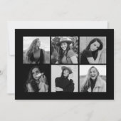 Schwarz-Weiß-Abschluss 12 FotoCollage Ankündigung (Rückseite)