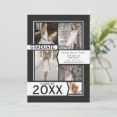 Schwarz-Weiß-Abschluss Ankündigung (Stehend Vorderseite)