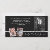 Schwarz-Weiß-Abschluss-Annullierung und Einladung (Vorderseite)