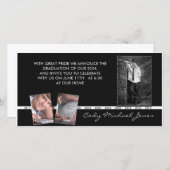 Schwarz-Weiß-Abschluss-Annullierung und Einladung (Vorne/Hinten)