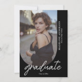 Schwarz-Weiß-Abschluss Einladung (Vorderseite)