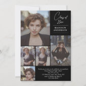 Schwarz-Weiß-Abschluss Einladung (Rückseite)