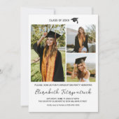 Schwarz-Weiß-Abschluss Einladung (Vorderseite)