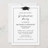 Schwarz-Weiß-Abschluss Einladung mit QR-Code (Vorderseite)