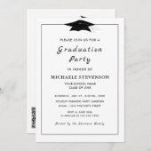 Schwarz-Weiß-Abschluss Einladung mit QR-Code (Vorne/Hinten)