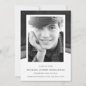 Schwarz-Weiß-Abschluss-Foto Einladung (Vorderseite)