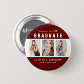 Schwarz-Weiß-Abschluss-FotoCollage kundenspezifisc Button (Vorne & Hinten)