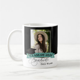 Schwarz-Weiß-Abschluss-Fotomug – Abschlussjahrgang Kaffeetasse