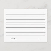 Schwarz-Weiß-Abschluss für moderne Skripte Hinweiskarte (Rückseite)