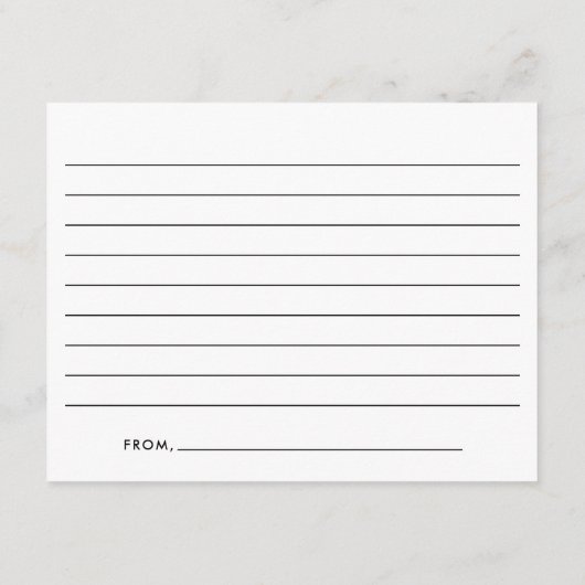 Schwarz-Weiß-Abschluss für moderne Skripte Hinweiskarte (Rückseite)