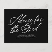 Schwarz-Weiß-Abschluss für moderne Skripte Hinweiskarte (Vorderseite)