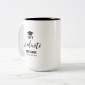 Schwarz-Weiß-Abschluss-Geschenk für den Kaffee Tas Zweifarbige Tasse (Vorderseite Links)
