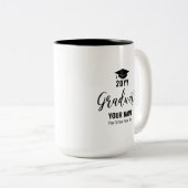 Schwarz-Weiß-Abschluss-Geschenk für den Kaffee Tas Zweifarbige Tasse (VorderseiteRechts)