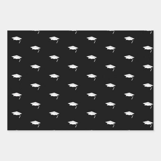 Schwarz-Weiß-Abschluss - Herzlichen Glückwunsch Geschenkpapier Set (Vorderseite 2)