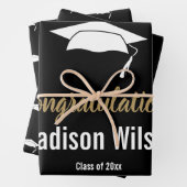 Schwarz-Weiß-Abschluss - Herzlichen Glückwunsch Geschenkpapier Set (Beispiel)