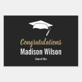 Schwarz-Weiß-Abschluss - Herzlichen Glückwunsch Geschenkpapier Set (Vorderseite)