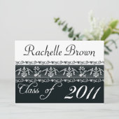 Schwarz-Weiß-Abschluss-Karte 2011 Ankündigung (Stehend Vorderseite)