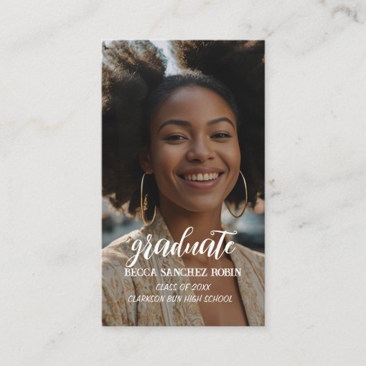 Schwarz-Weiß-Abschluss-Klasse 2025 qr Begleitkarte (Vorderseite)