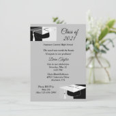 Schwarz-Weiß-Abschluss lädt ein Einladung (Stehend Vorderseite)
