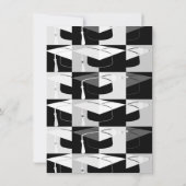 Schwarz-Weiß-Abschluss lädt ein Einladung (Rückseite)