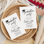 Schwarz-Weiß-Abschluss, Party Einladung