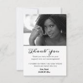 Schwarz-Weiß-Abschluss Vielen Dank Foto Dankeskarte (Vorderseite)