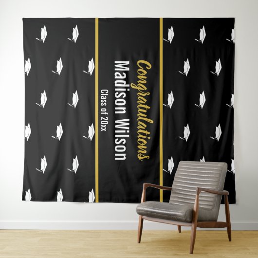 Schwarz-Weiß-Abschluss Wandteppich (Beispiel (Horizontal))