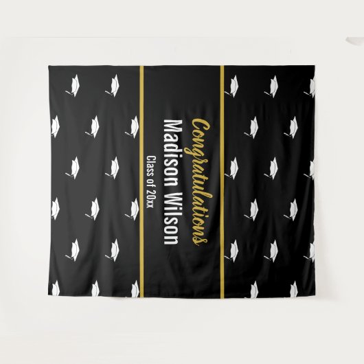 Schwarz-Weiß-Abschluss Wandteppich (Vorderseite (Horizontal))