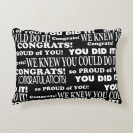 Schwarz-Weiß-Abschluss Word Art Throw Kissen