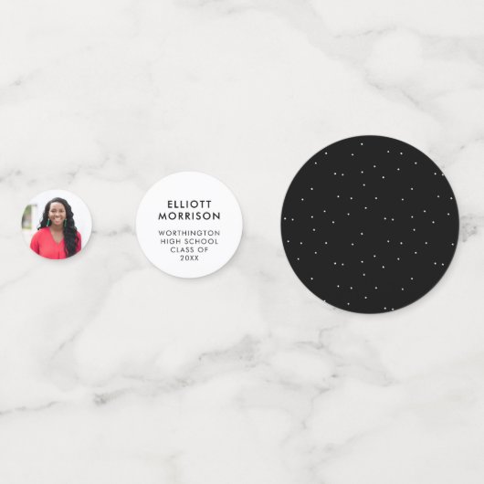 Schwarz-Weiß-Abschlussfeier Konfetti (Rückseiten)