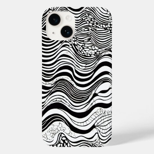Schwarz-Weiß-Abstract-Design Case-Mate iPhone Hülle (Rückseite)