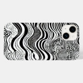 Schwarz-Weiß-Abstract-Design Case-Mate iPhone Hülle (Rückseite (Horizontal))