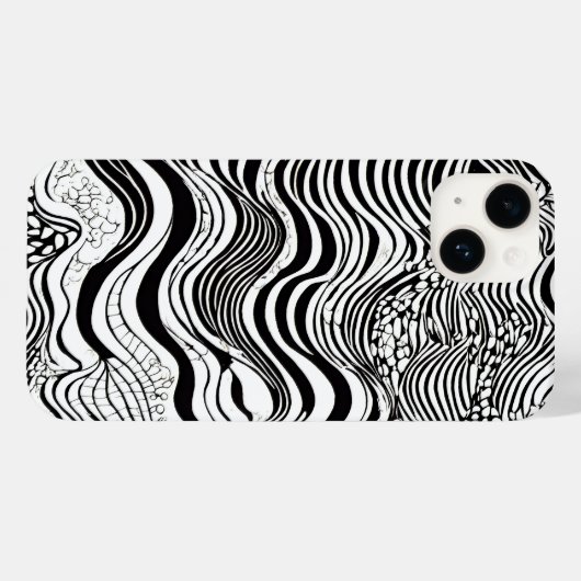 Schwarz-Weiß-Abstract-Design Case-Mate iPhone Hülle (Rückseite (Horizontal))