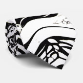 Schwarz-Weiß-Abstract-Design Krawatte (Gerollt)