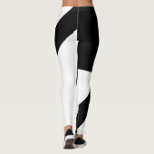 Schwarz-Weiß-Abstract-Design Leggings (Rückseite)